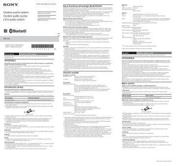 Sony SRS-X55 - SRS-X55 Guida di riferimento Sloveno