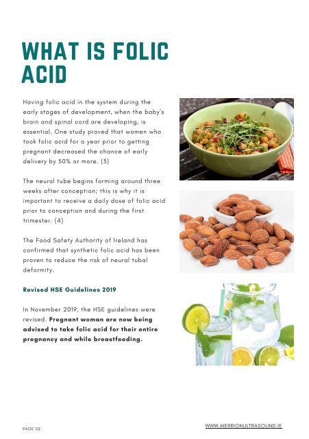 The Importance of Folic Acid in Pregnancy - Includes Recipes-By Merrion Ultrasound