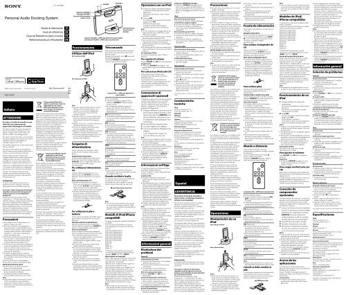 Sony RDP-M7iP - RDP-M7IP Istruzioni per l'uso Spagnolo