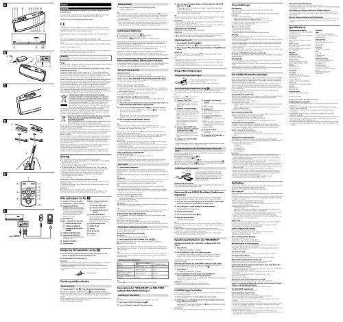 Sony RDP-NWG400B - RDP-NWG400B Istruzioni per l'uso Danese