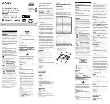 Sony SRS-X7 - SRS-X7 Istruzioni per l'uso Lituano