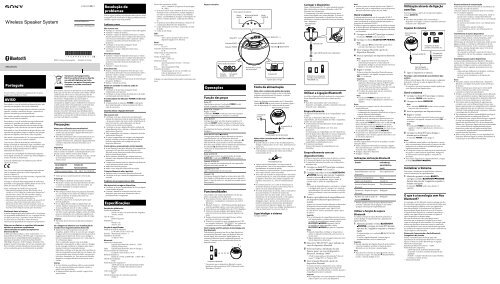 Sony SRS-BTV25 - SRS-BTV25 Istruzioni per l'uso Portoghese