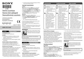 Sony MDR-ZX310AP - MDR-ZX310AP Istruzioni per l'uso Lituano