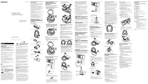 Sony MDR-RF4000K - MDR-RF4000K Istruzioni per l'uso Sloveno