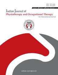 Indian Journal of Physiotherapy and Occupational Therapy