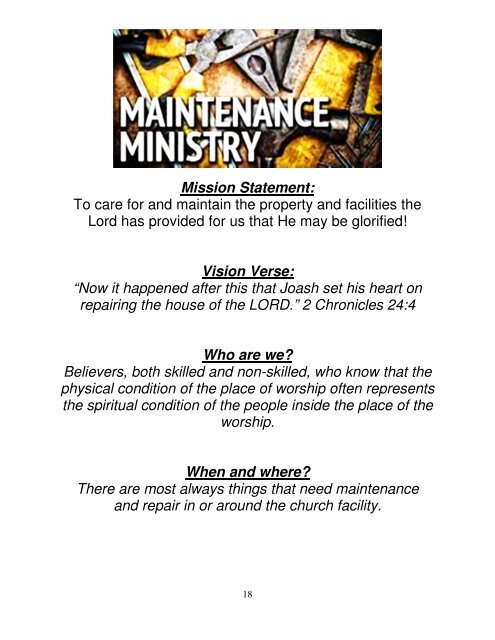 Ministry Booklet