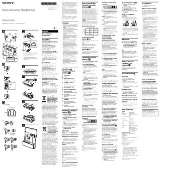 Sony MDR-NC300D - MDR-NC300D Istruzioni per l'uso Inglese