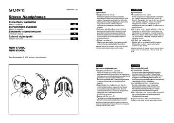 Sony MDR-V700DJ - MDR-V700DJ Istruzioni per l'uso Ungherese