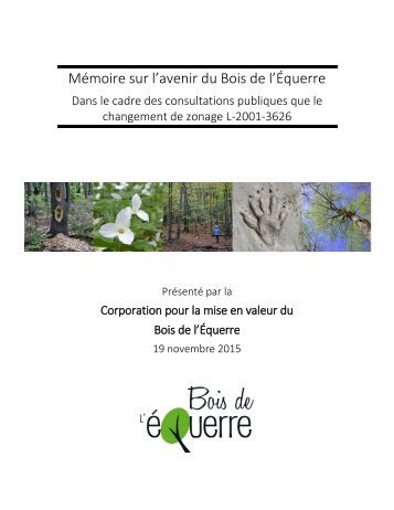 Mémoire sur l’avenir du Bois de l’Équerre