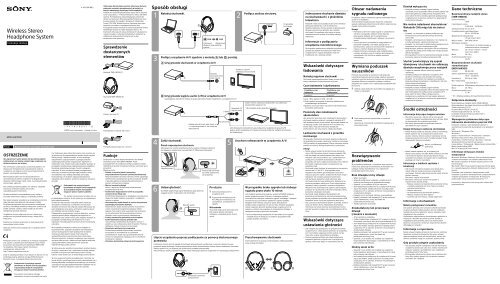 Sony MDR-HW300K - MDR-HW300K Istruzioni per l'uso Slovacco