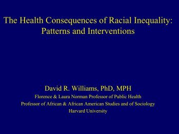 The Health Consequences of Racial Inequality Patterns and Interventions