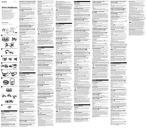 Sony MDR-AS50G - MDR-AS50G Istruzioni per l'uso Italiano