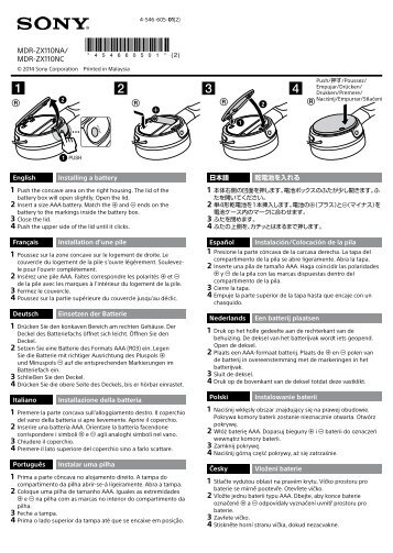 Sony MDR-ZX110NA - MDR-ZX110NA Istruzioni per l'uso Polacco