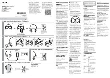 Sony MDR-ZX110NA - MDR-ZX110NA Istruzioni per l'uso Inglese