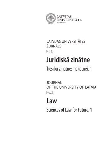 Juridiskā zinātne Law - Latvijas Universitāte