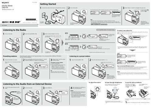 Sony XDR-S60DBP - XDR-S60DBP Istruzioni per l'uso Inglese