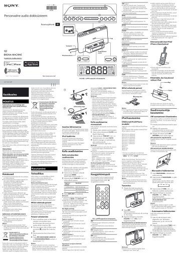 Sony ICF-DS15iP - ICF-DS15IP Guida di configurazione rapid Estone