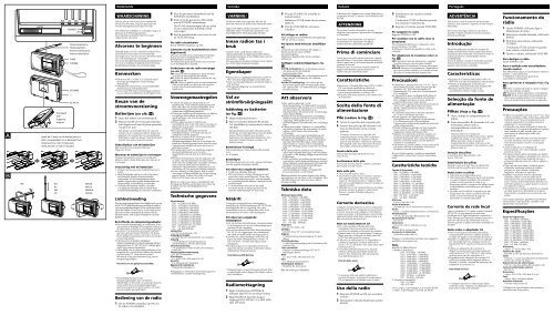 Sony ICF-SW11 - ICF-SW11 Istruzioni per l'uso Inglese