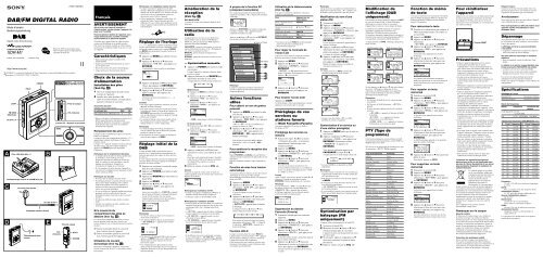 Sony XDR-M1 - XDR-M1 Istruzioni per l'uso Francese
