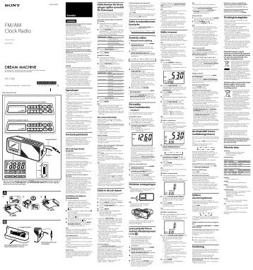 Sony ICF-C705 - ICF-C705 Istruzioni per l'uso Svedese