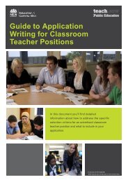 Guide to Application Writing for Classroom Teacher Positions