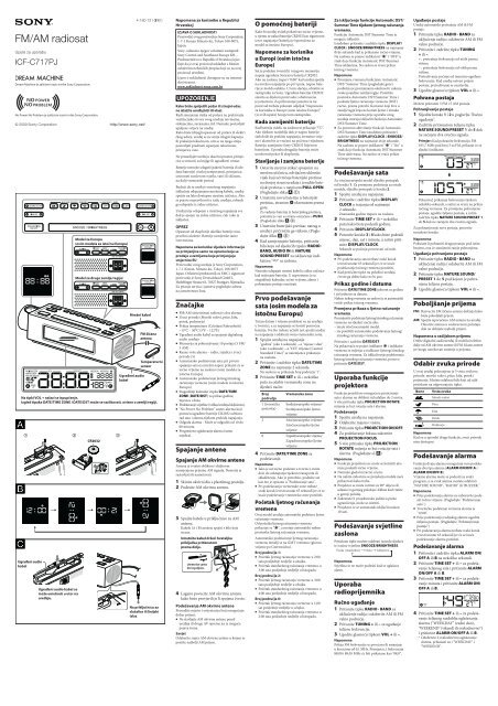 Sony ICF-C717PJ - ICF-C717PJ Istruzioni per l'uso Croato