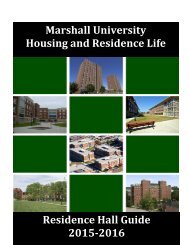 Marshall University Housing and Residence Life Residence Hall Guide 2015-2016
