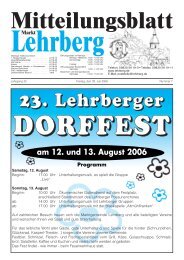 22333... LLeeehhhrrrbbbeeerrrgggeeerr - Markt Lehrberg