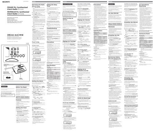 Sony ICF-C233 - ICF-C233 Istruzioni per l'uso Olandese