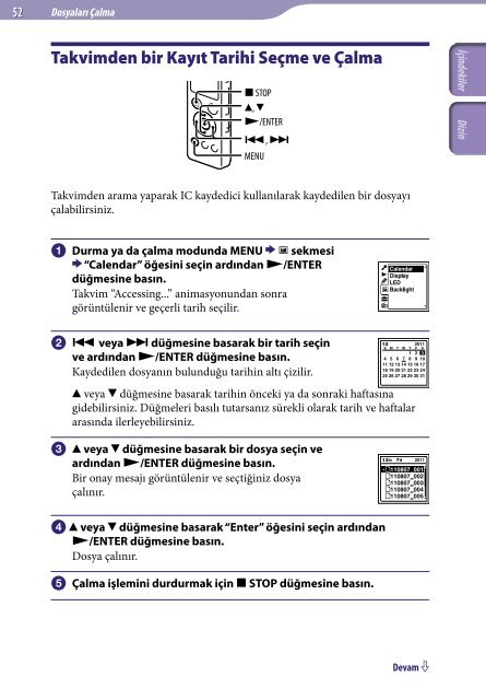 Sony ICD-UX522 - ICD-UX522 Istruzioni per l'uso Turco