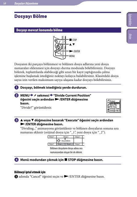 Sony ICD-UX522 - ICD-UX522 Istruzioni per l'uso Turco