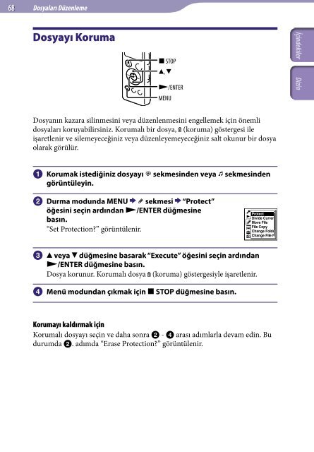 Sony ICD-UX522 - ICD-UX522 Istruzioni per l'uso Turco