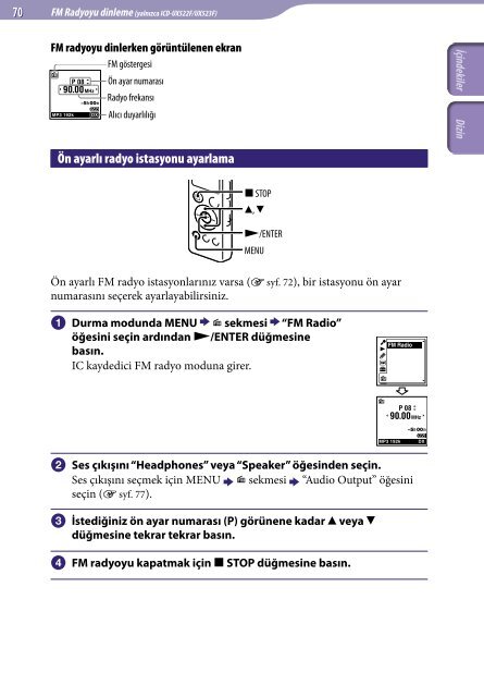 Sony ICD-UX522 - ICD-UX522 Istruzioni per l'uso Turco