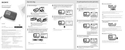 Sony ICD-LX30 - ICD-LX30 Guida di configurazione rapid Olandese