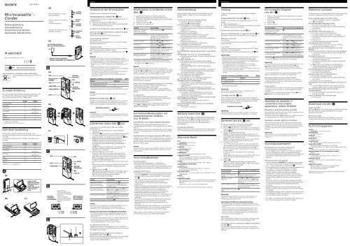 Sony M-640V - M-640V Istruzioni per l'uso Finlandese