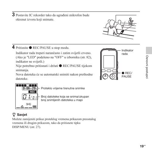 Sony ICD-PX312 - ICD-PX312 Istruzioni per l'uso Croato