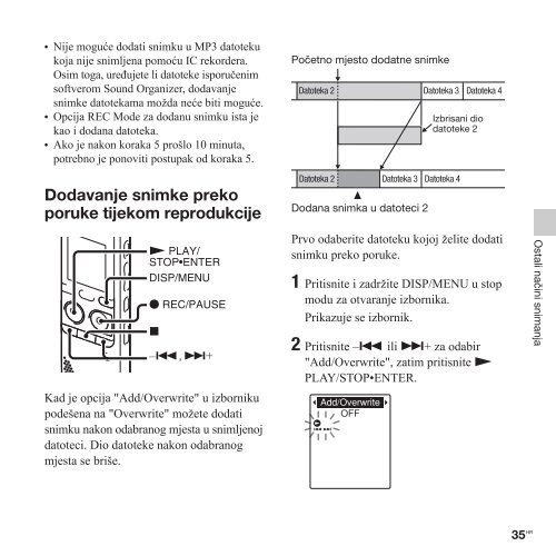 Sony ICD-PX312 - ICD-PX312 Istruzioni per l'uso Croato