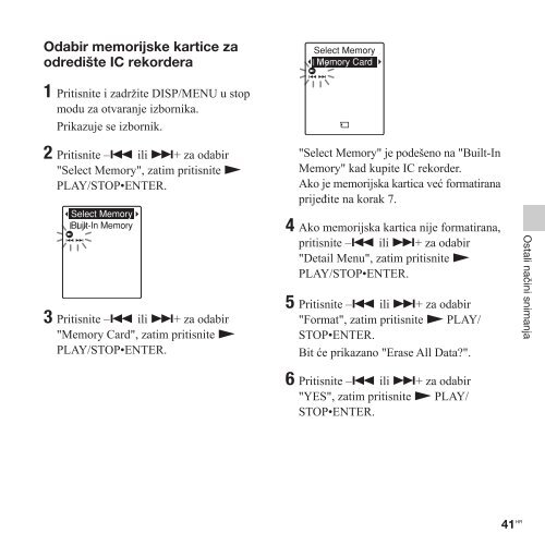 Sony ICD-PX312 - ICD-PX312 Istruzioni per l'uso Croato