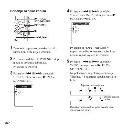 Sony ICD-PX312 - ICD-PX312 Istruzioni per l'uso Croato