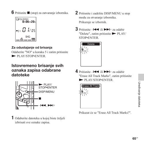 Sony ICD-PX312 - ICD-PX312 Istruzioni per l'uso Croato