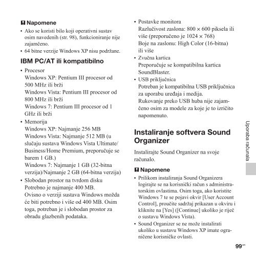 Sony ICD-PX312 - ICD-PX312 Istruzioni per l'uso Croato