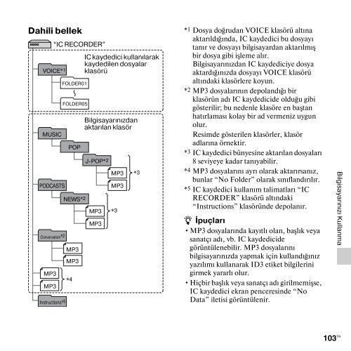 Sony ICD-PX312 - ICD-PX312 Istruzioni per l'uso Turco