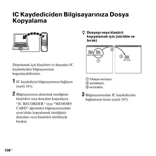 Sony ICD-PX312 - ICD-PX312 Istruzioni per l'uso Turco