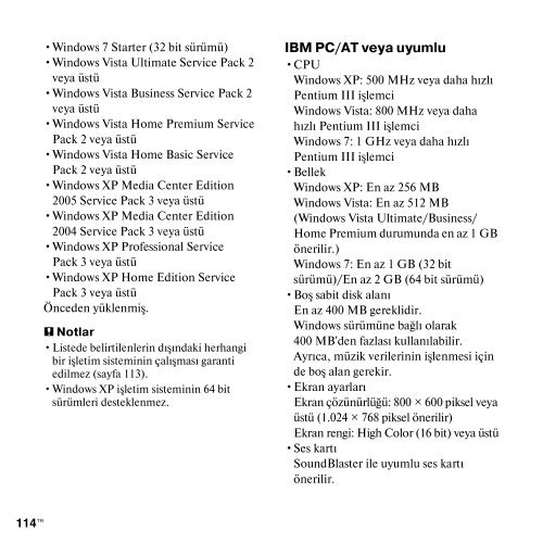 Sony ICD-PX312 - ICD-PX312 Istruzioni per l'uso Turco