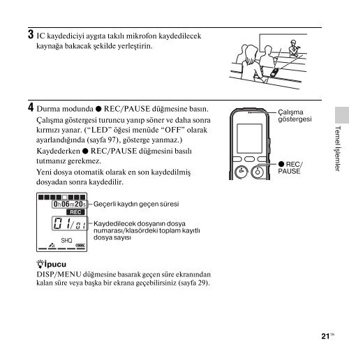 Sony ICD-PX312 - ICD-PX312 Istruzioni per l'uso Turco