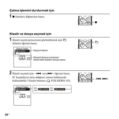 Sony ICD-PX312 - ICD-PX312 Istruzioni per l'uso Turco