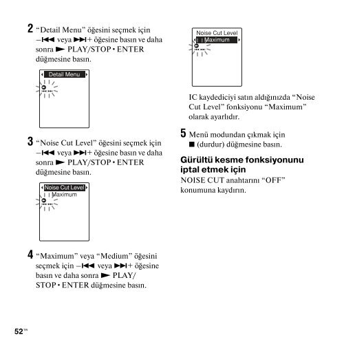 Sony ICD-PX312 - ICD-PX312 Istruzioni per l'uso Turco