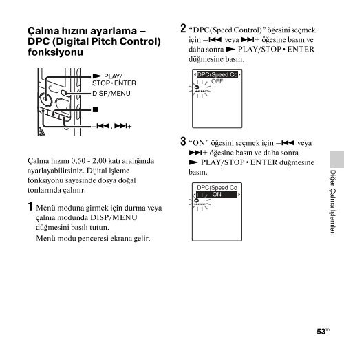 Sony ICD-PX312 - ICD-PX312 Istruzioni per l'uso Turco