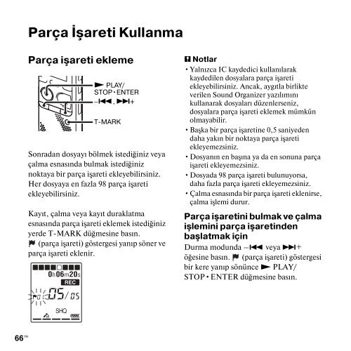 Sony ICD-PX312 - ICD-PX312 Istruzioni per l'uso Turco