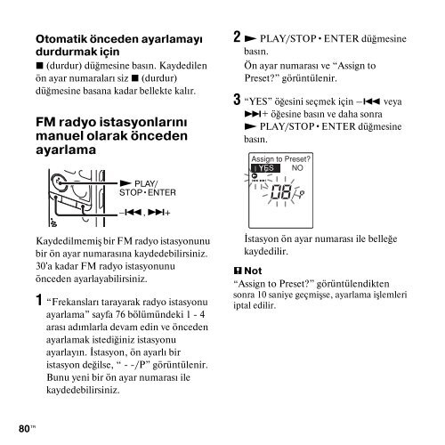 Sony ICD-PX312 - ICD-PX312 Istruzioni per l'uso Turco